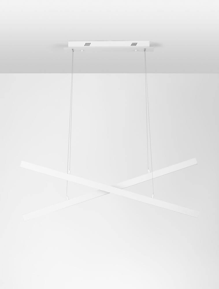 X-Line LED-Pendelleuchte in Weiß, modern und elegant mit 2 Flammen, ideal für stilvolle Raumbeleuchtung.