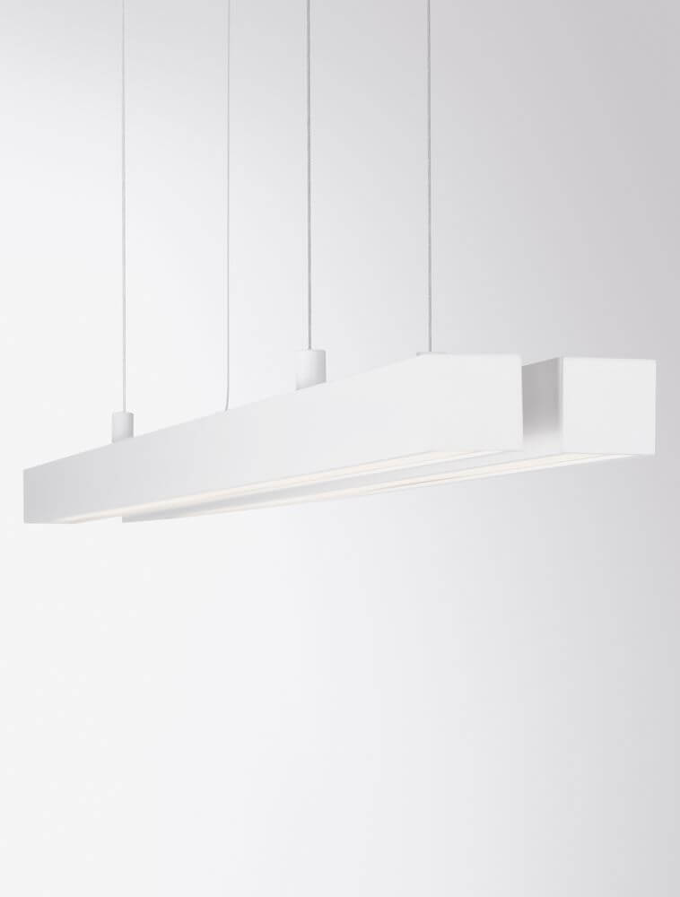 X-Line LED Pendelleuchte 2-flammig in weiß, modern und elegant, perfektes Licht für außergewöhnliche Räume.