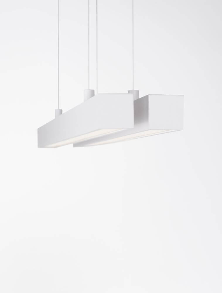 X-Line LED Pendelleuchte 2-flammig in weiß für stilvolle Raumbeleuchtung.