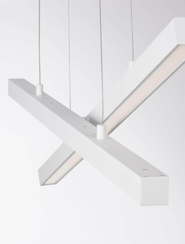 X-Line LED Pendelleuchte 2-flammig in Weiß, modernes Design für stilvolle Beleuchtung.