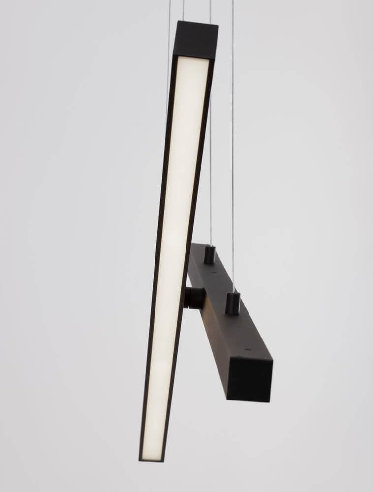 X-Line LED Pendelleuchte 2-flammig in modernem Schwarz mit warmem Licht 3000K für außergewöhnliche Raumgestaltung.