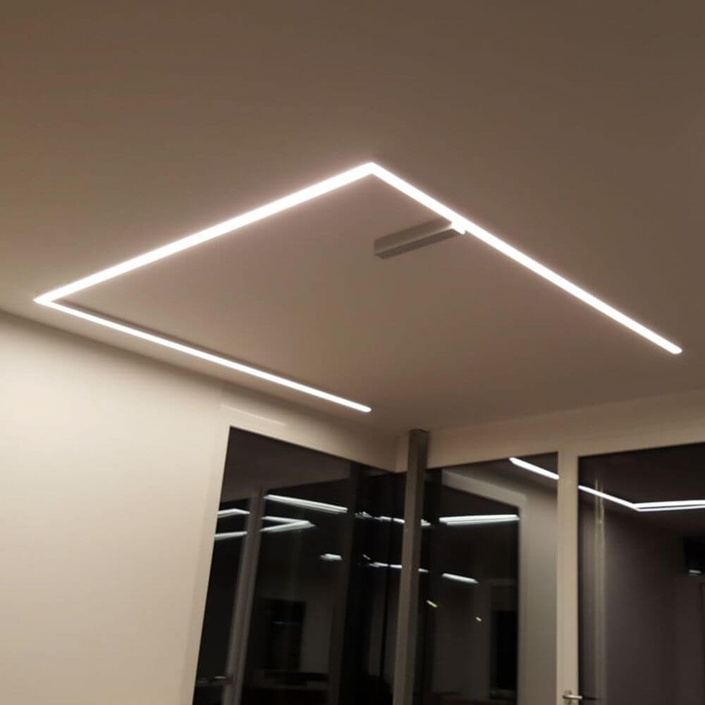 XXL Struttura Profilo 200 cm bianco senza copertura per strisce LED