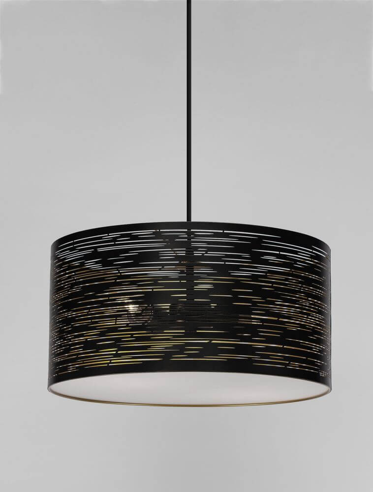 Zane Pendelleuchte Schwarz, Gold mit modernem Design und warmem Licht für eine einladende Atmosphäre.