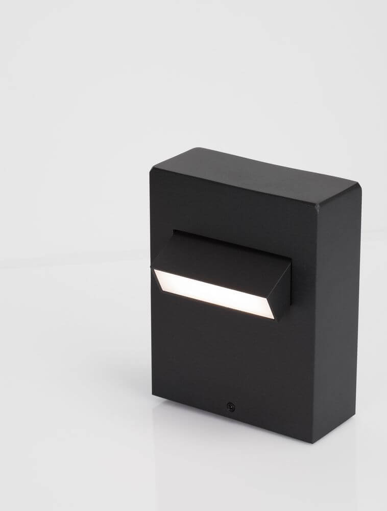 Zelda LED Außenwandleuchte 3000K Schwarz IP65 - moderne Außenleuchte in schwarzem Design.