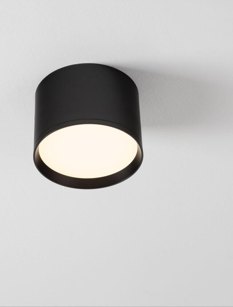 Alt Tag: Ziaza LED Deckenleuchte Ø 12cm 3000K schwarz zylindrische Aufbaumontage warmweiß