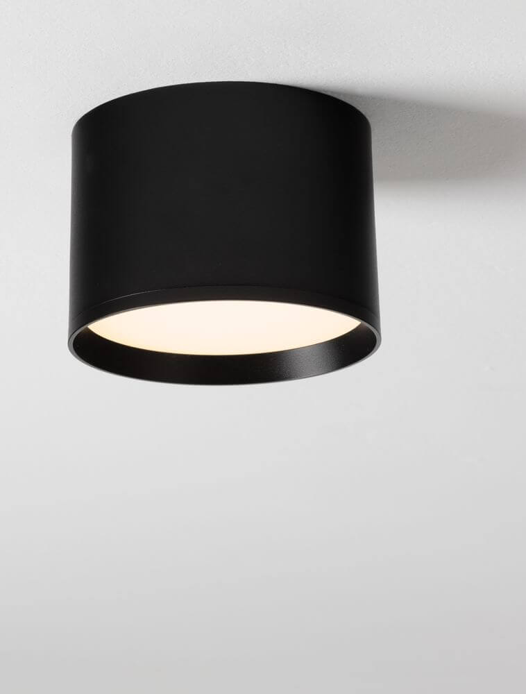 Ziaza LED Deckenleuchte Ø 12cm 3000K schwarz zylindrische Deckeneinbauleuchte warmweiß