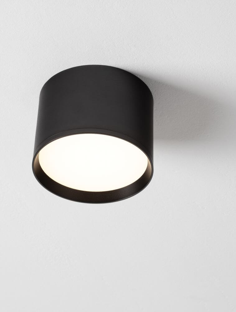 Ziaza LED Deckenleuchte Ø 12cm 3000K - schwarze runde Deckenleuchte mit warmweißem Licht, minimalistisches Design