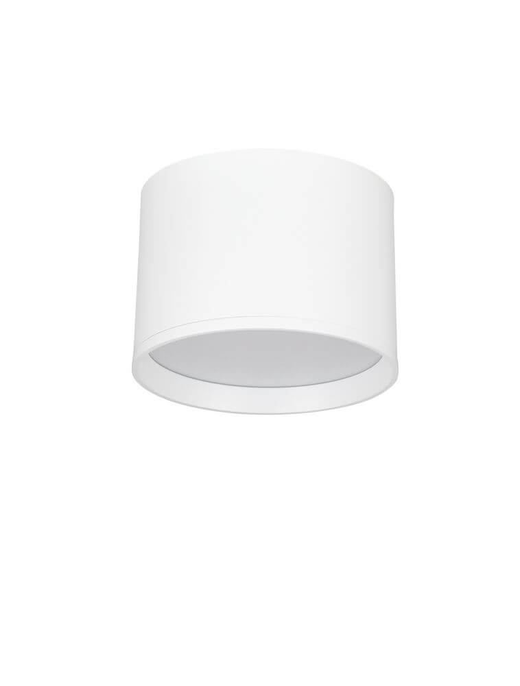 Ziaza LED Deckenleuchte Ø 12cm 3000K – weiße runde Aufsatzleuchte mit warmweißem Licht, minimalistisches Design