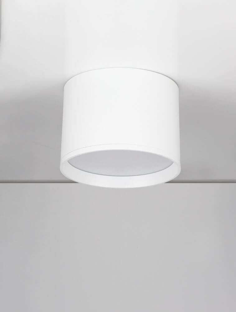 Ziaza LED Deckenleuchte Ø 12cm 3000K – weiße runde Deckenleuchte, kompakte Aufbauleuchte für Flur, Bad oder Küche