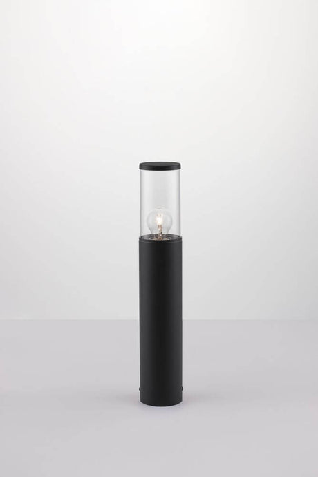 Zosia Außenpollerleuchte Dunkelgrau IP65 mit robustem Design aus Acryl und Aluminium für Gartenbeleuchtung.
