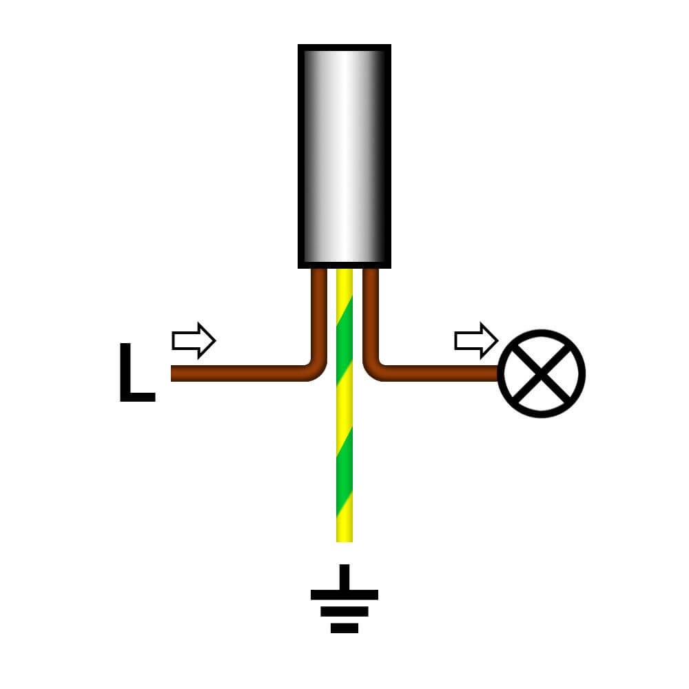 Zubehör Entstörer gegen blinkende LEDs - Schaltzeichen für Anschluss und Erdung.