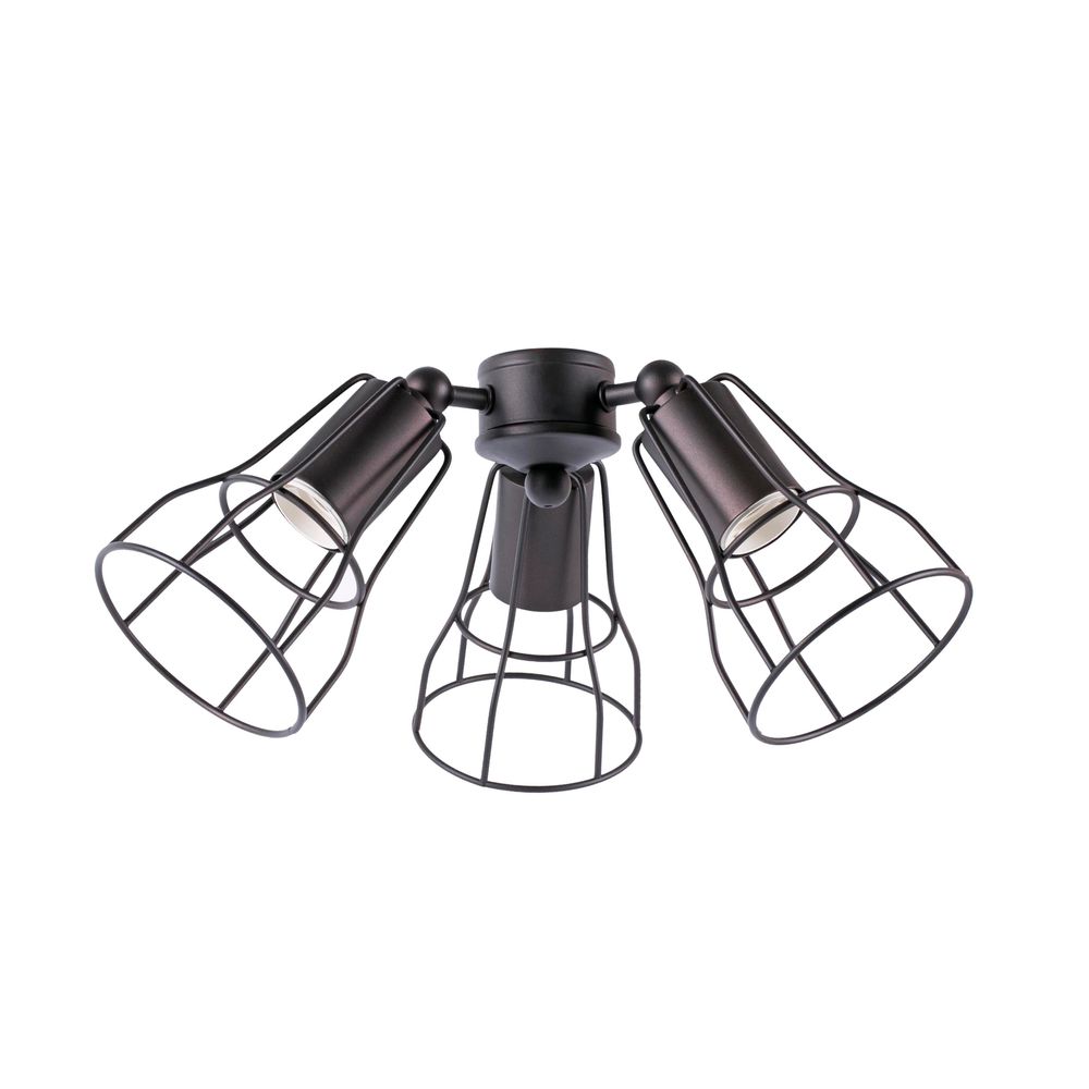 Zubehör-Kit Braun für Ventilator Yakarta & Aloha Deckenventilator mit drei Gitterlampenschirmen