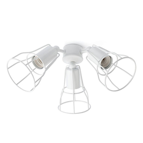 Zubehör-Kit Weiß für Ventilator Yakarta, Licht Kit für weißen Yakarta Deckenventilator mit drei Lampenschirmen.