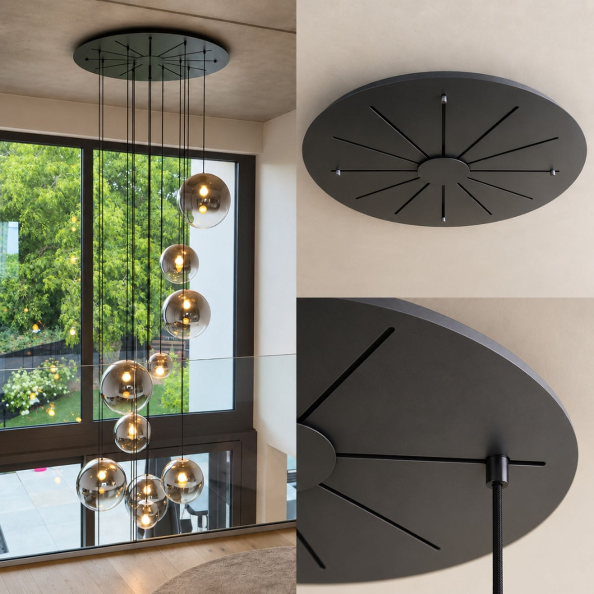s.luce Baldaquin de luminaires suspendus modulaires multiples