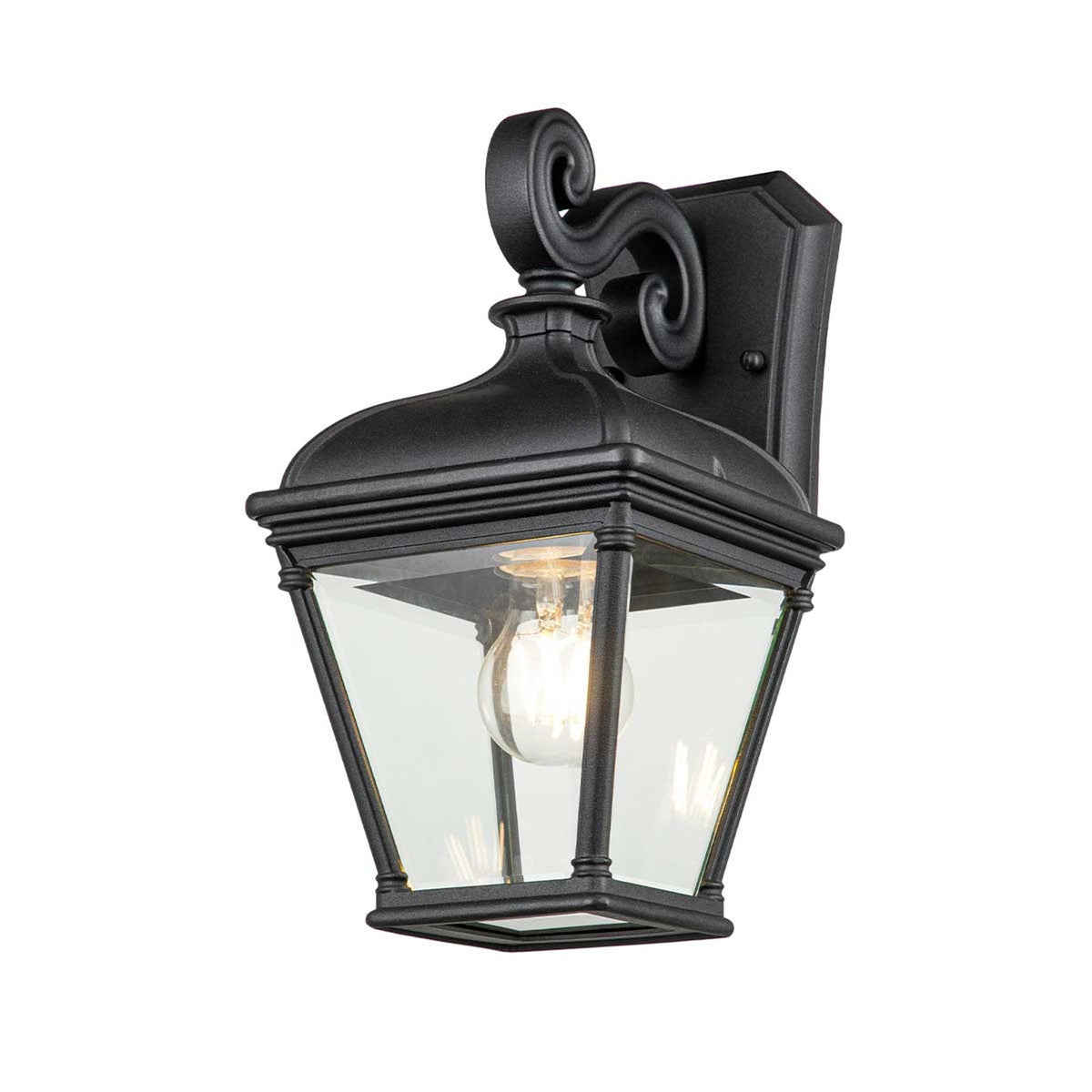 Farol de pared exterior Bayview de 1 luz IP44 Negro Ø18cm (1)