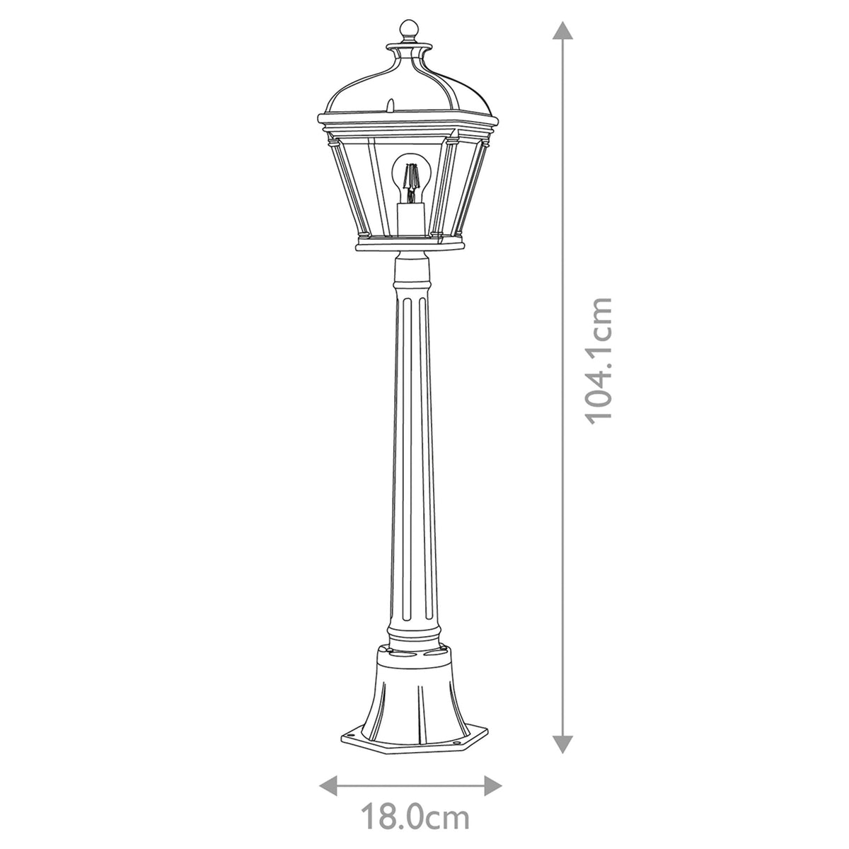 Lampada da base Bayview 1 luce IP44 Nero 104cm (6)