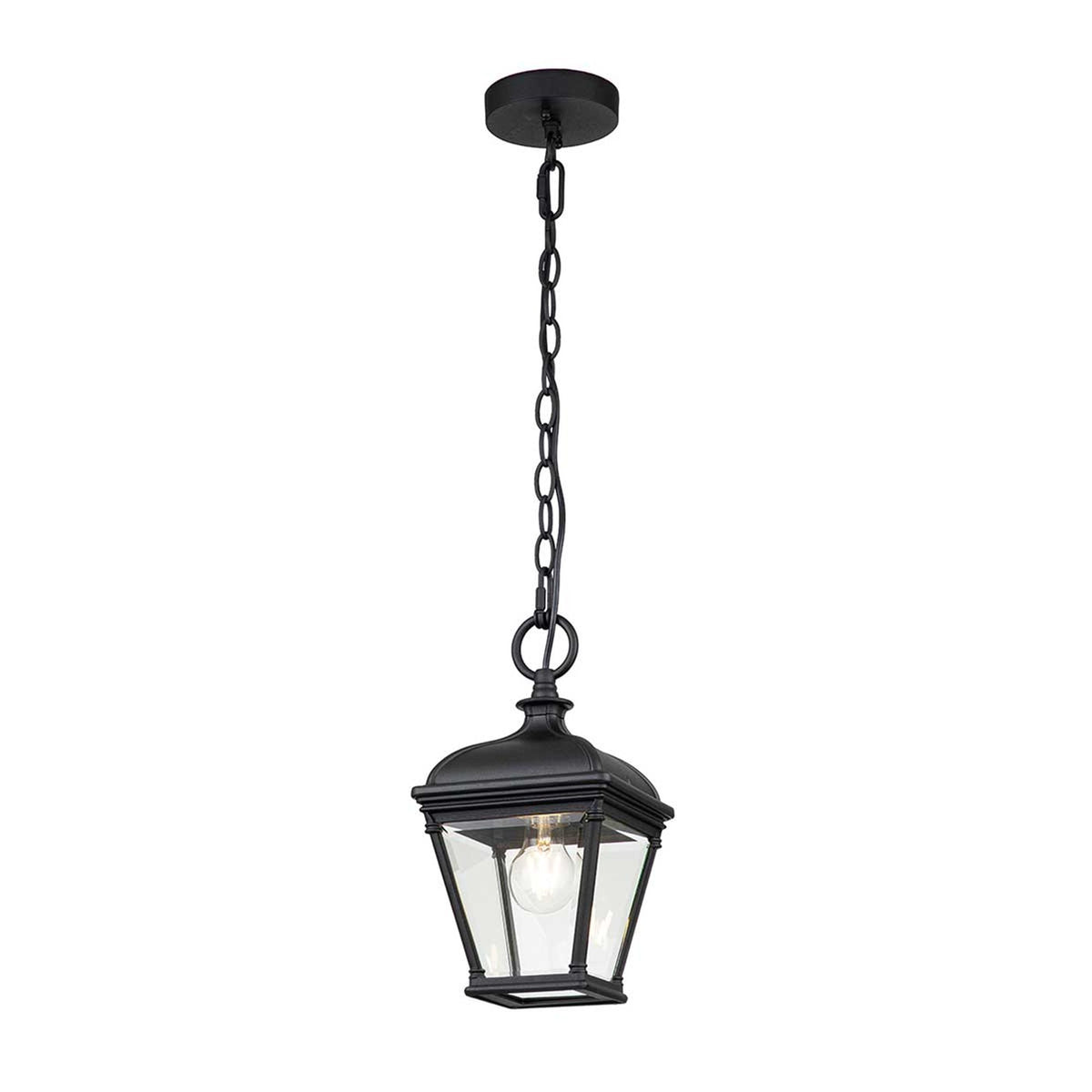 Außen-Pendelleuchte Bayview 1-flammig IP44 Schwarz Ø18cm (1)