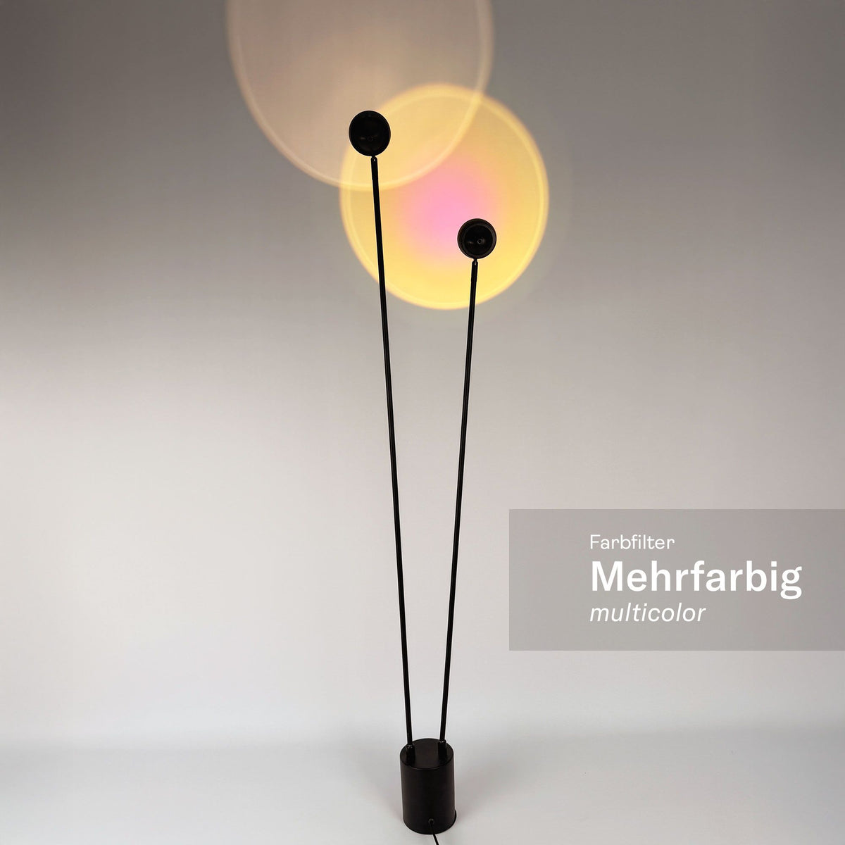 s.luce Beam Glas Farbfilter Mehrfarbig für Beam Stehleuchte mit farbigem Lichtakzent und beeindruckendem Lichtkegel
