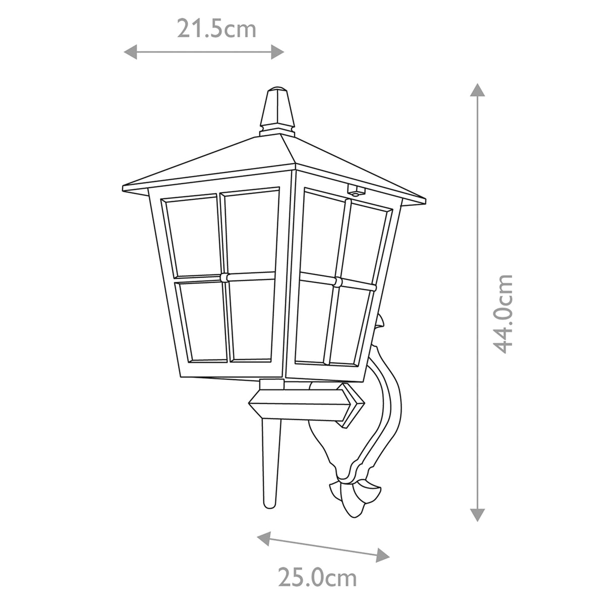 Outdoor wall lantern Canterbury 1-light Black 44cm (5)