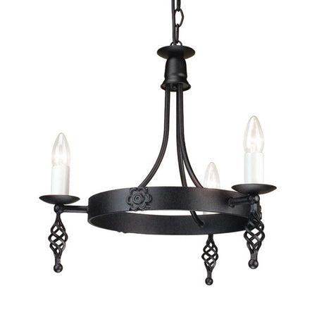 Kronleuchter Belfry 3-flammig klassisch Schwarz 48cm (1)