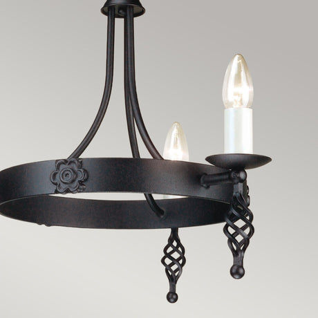 Kronleuchter Belfry 3-flammig klassisch Schwarz 48cm (2)