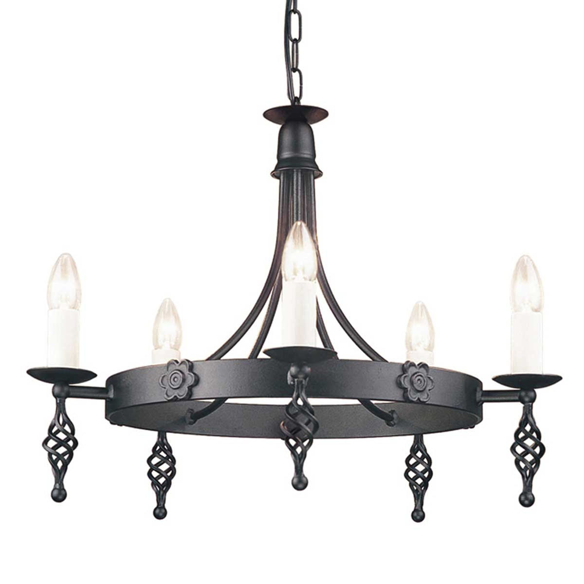 Kronleuchter Belfry 5-flammig Schwarz Ø 60cm (1)