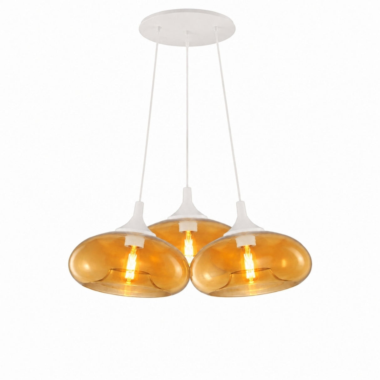 s.luce Cruet Szklana lampa wisząca Cluster 3-punktowa 3x28cm
