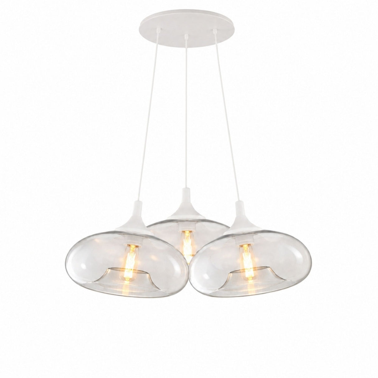 s.luce Cruet Szklana lampa wisząca Cluster 3-punktowa 3x28cm