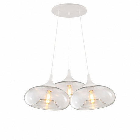 s.luce Cruet Cluster Glas-Pendelleuchte 3-flammig 3x28cm