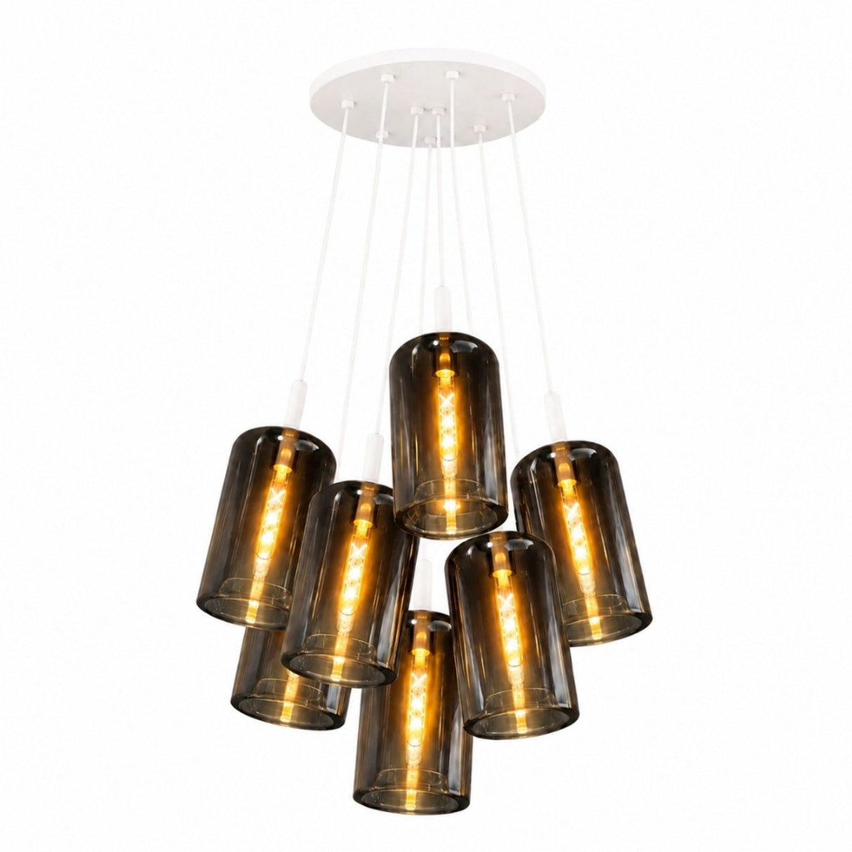 s.luce Cruet Glas-pendellampe cluster med 7 lyskilder 7x17cm