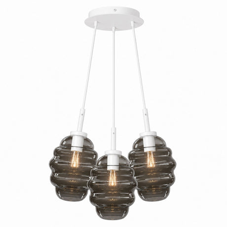 s.luce Echos Glas-pendellampe, cluster, 3 lyskilder 3x18 cm