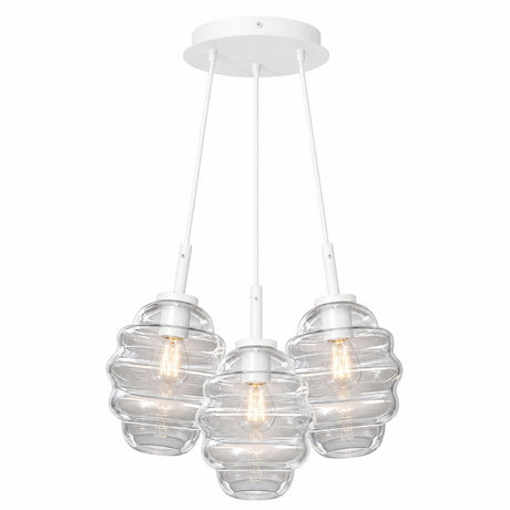 s.luce Echos Cluster Glas-Pendelleuchte 3-flammig 3x25cm