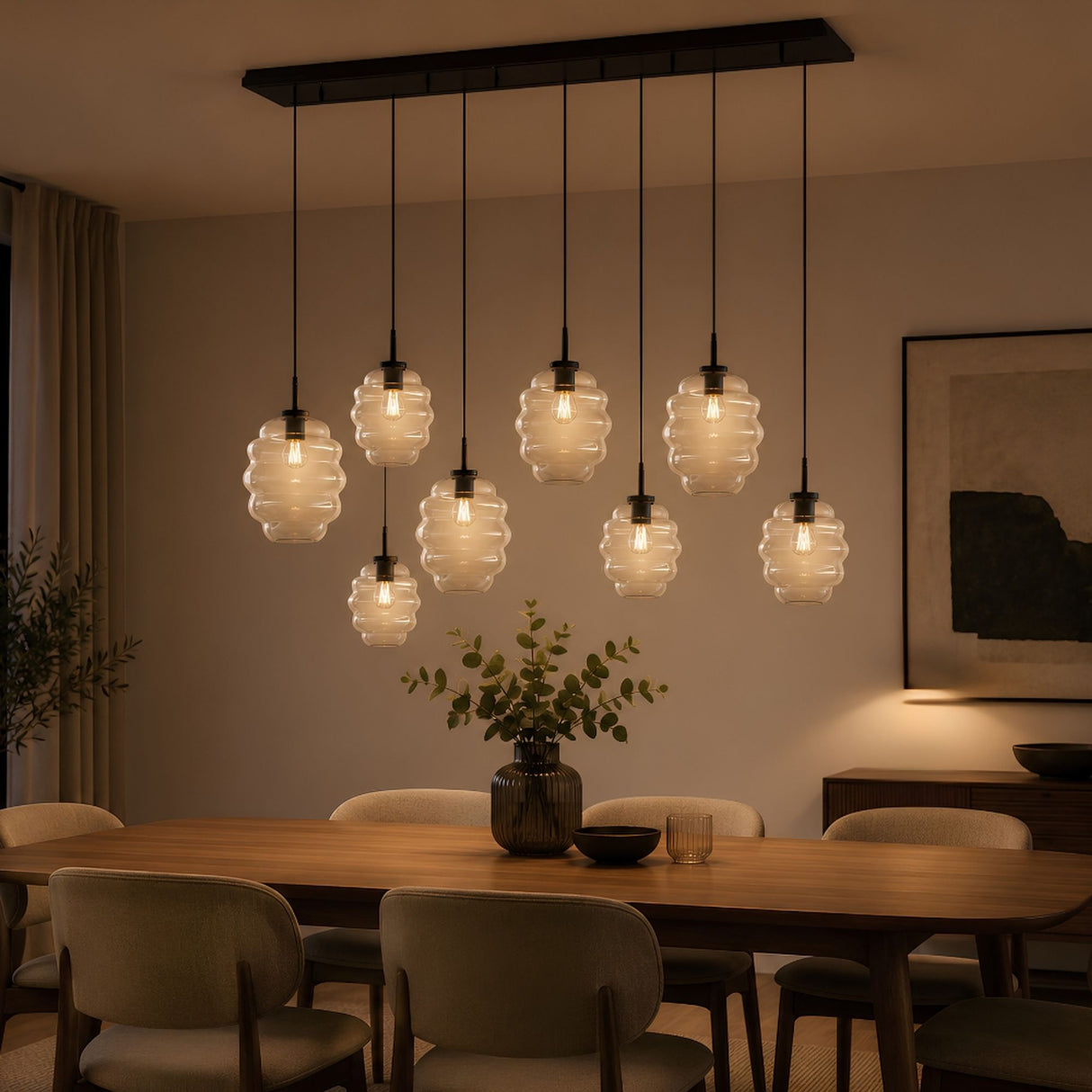 s.luce Lampe de table Echos 8 flammes 200cm 3 rangées Ø 18/25cm