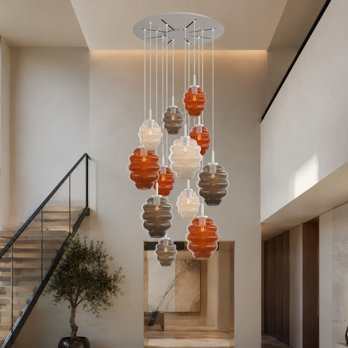 s.luce Echos gallery light 20-flame Ø 120cm canopy Ø 18/25cm