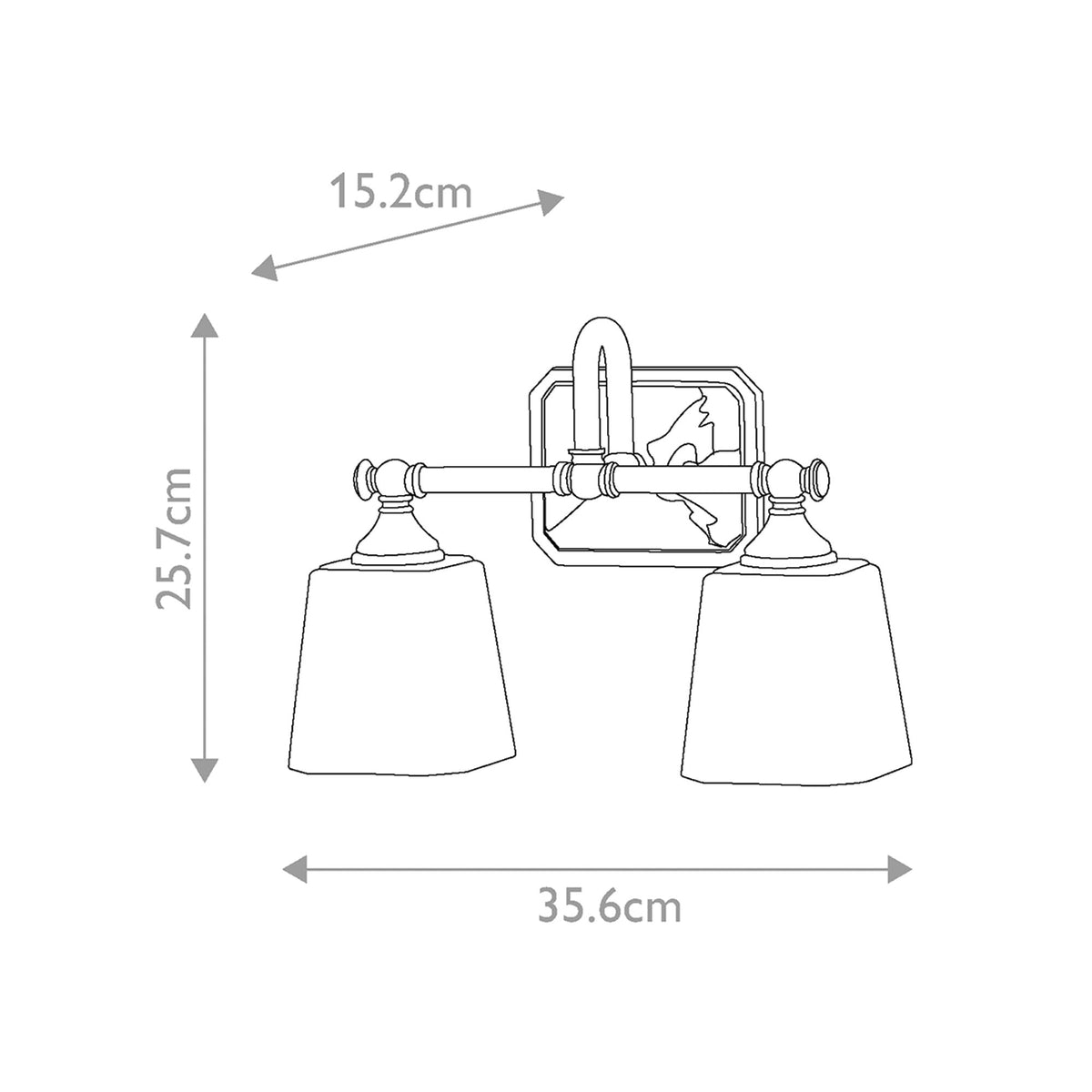 Wandleuchte Concord 2-flammig Klassisch Chrom IP44 (6)