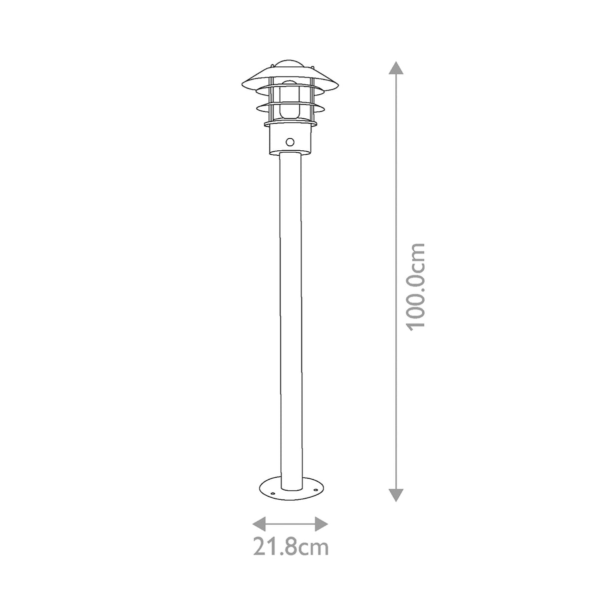 Paletto luminoso Helsingor a 1 luce PIR IP44 Nero 100cm (5)