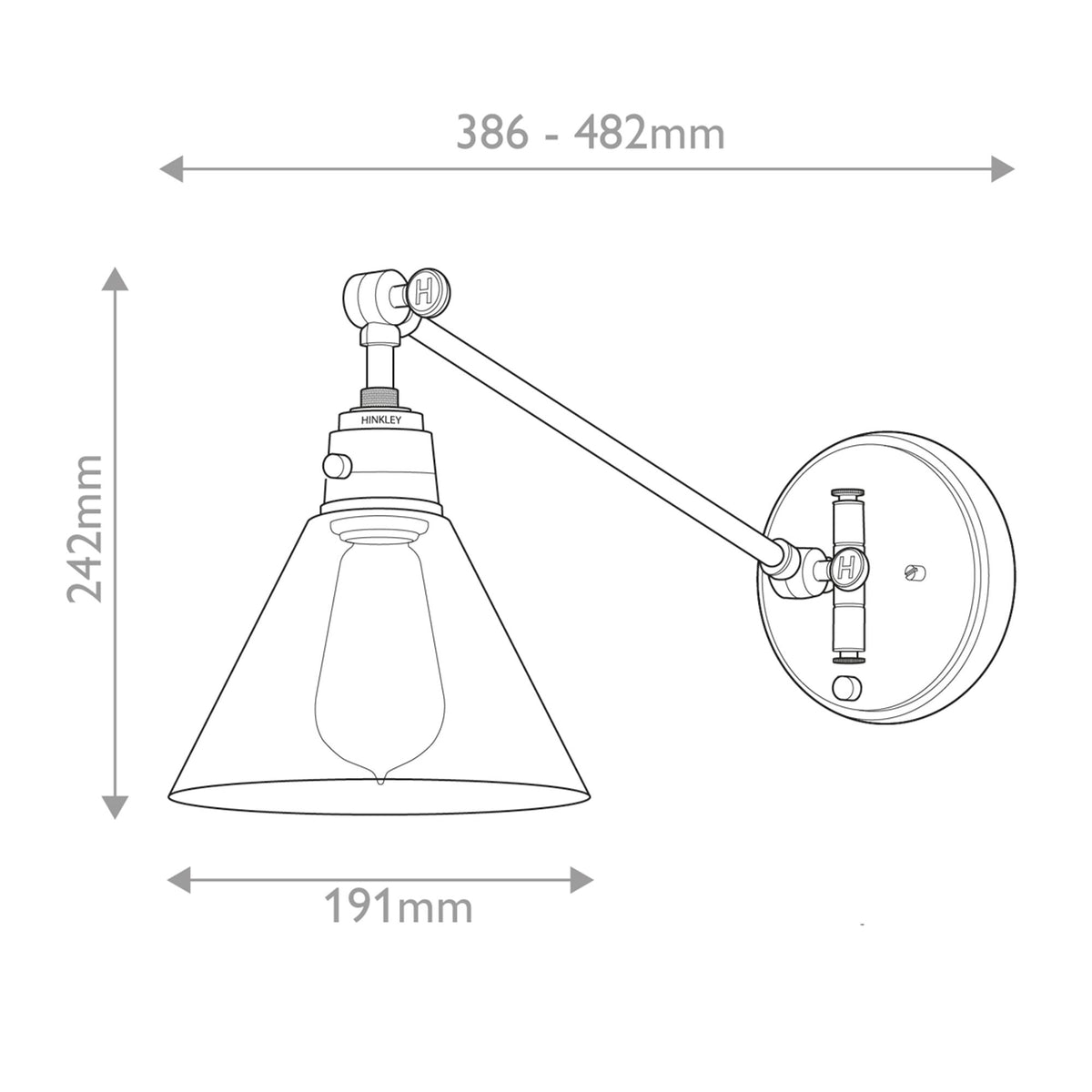 Lampada da parete Arti a 1 luce ottone Ø 19cm (7)