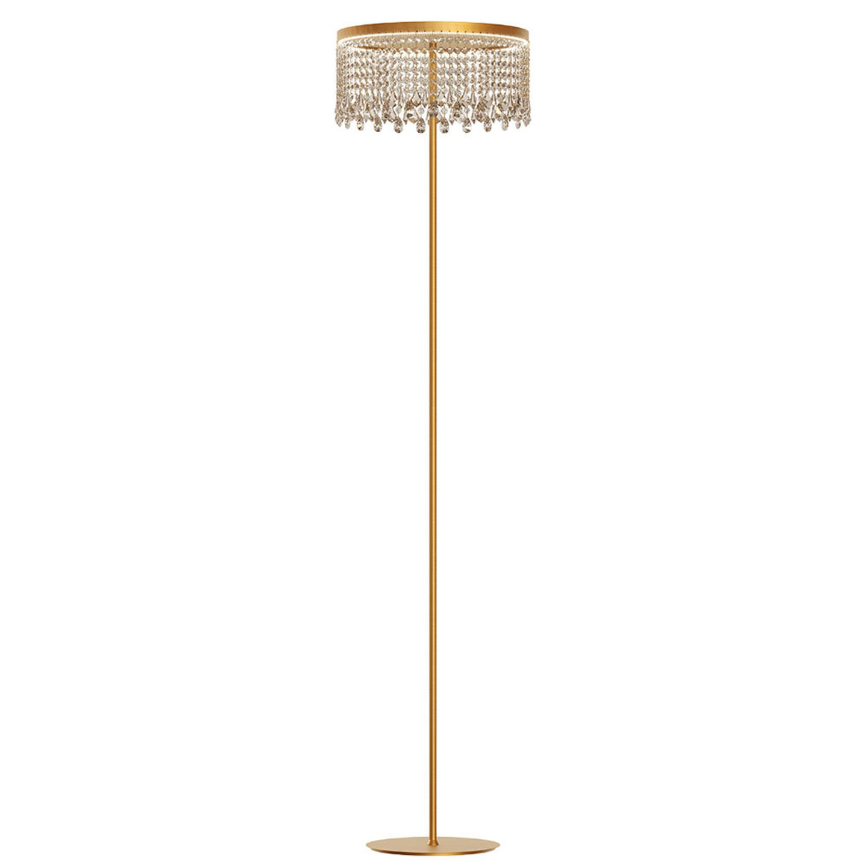LED-Stehleuchte Vanesia Goldfarben Dimmbar