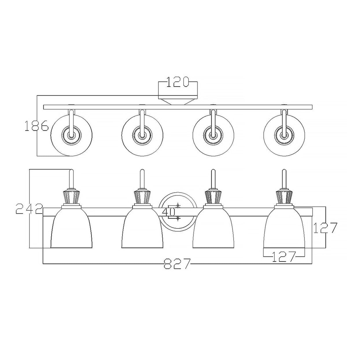 Wandleuchte Cora 4-flammig Chrom (5)