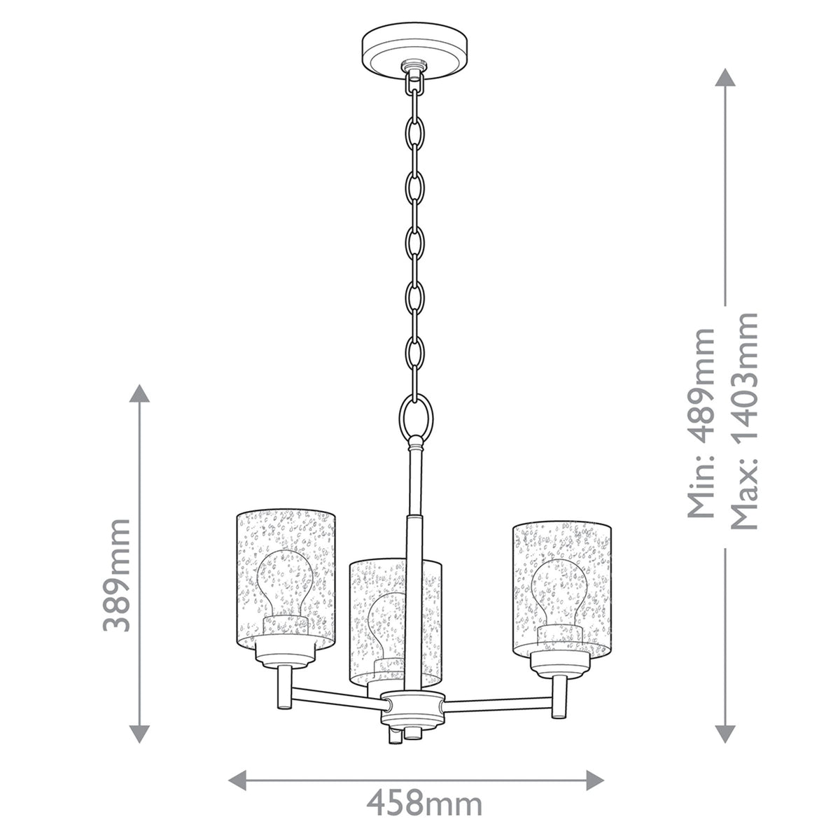Kronleuchter Winslow 3-flammig Messing Ø 46cm (7)