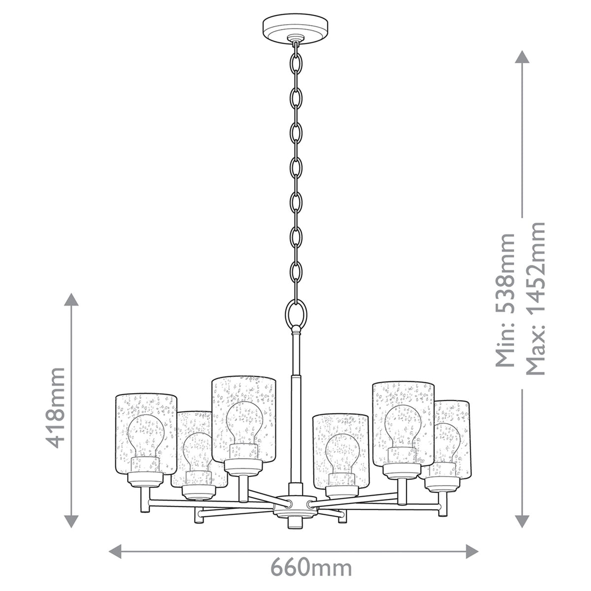 Kronleuchter Winslow 6-flammig Messing Ø 66cm (11)