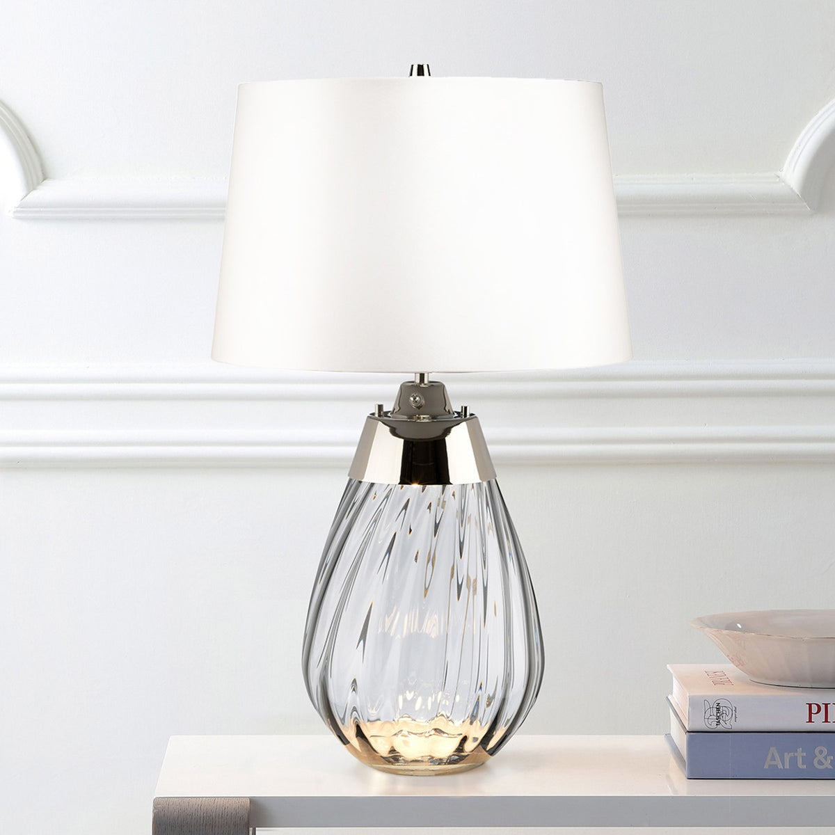 Lampada da tavolo Lena a 1 luce dimmerabile paralume in vetro 3000K (4)