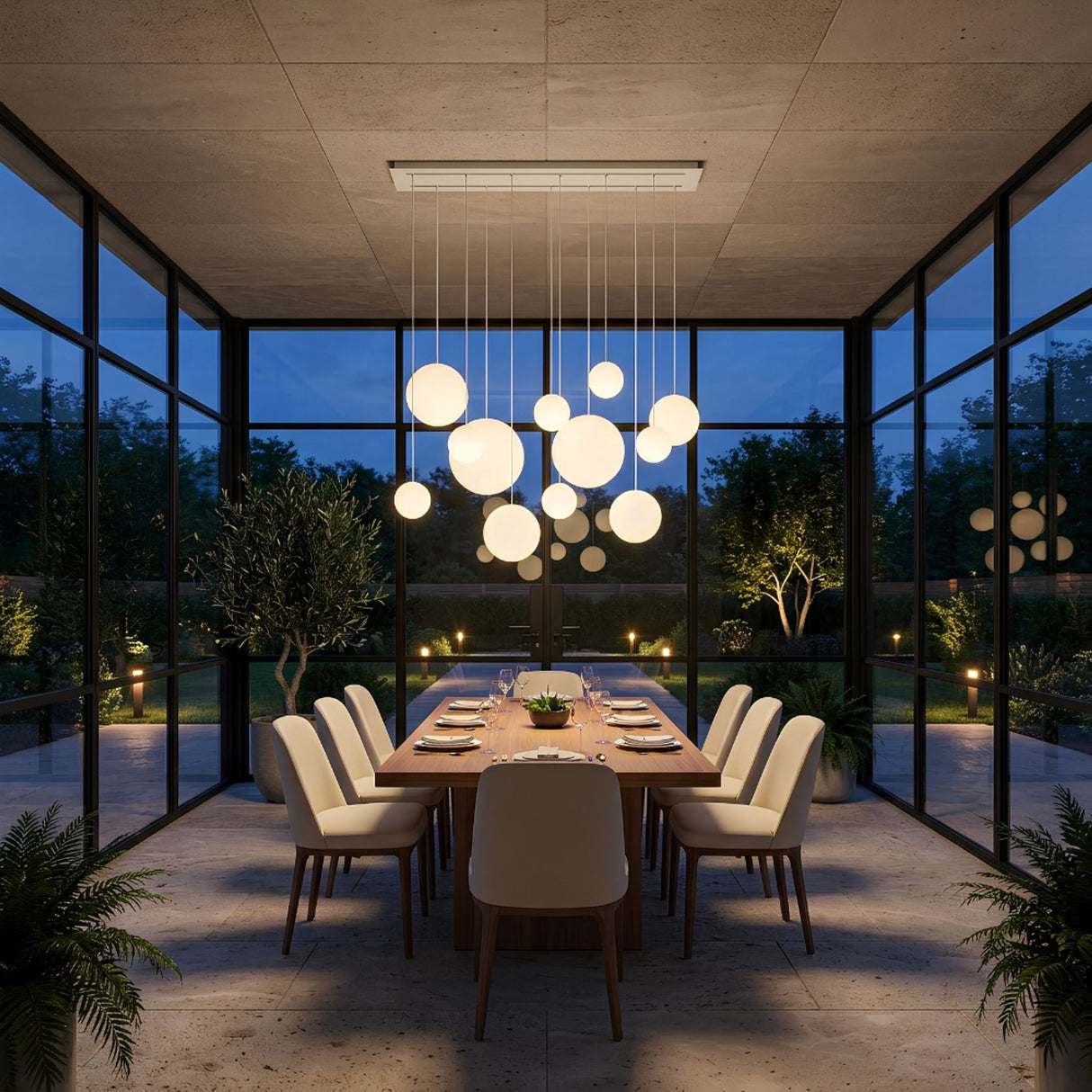 s.luce Orb spisestuelampe 12-lys 160cm 2-rækket