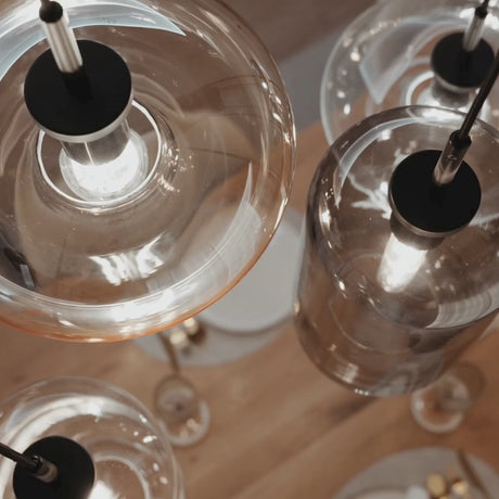 s.luce Cruet Up Esstisch-Pendelleuchte 2 bis 5-flammig 120cm aus Glas, stilvolle Beleuchtung für Esstisch.