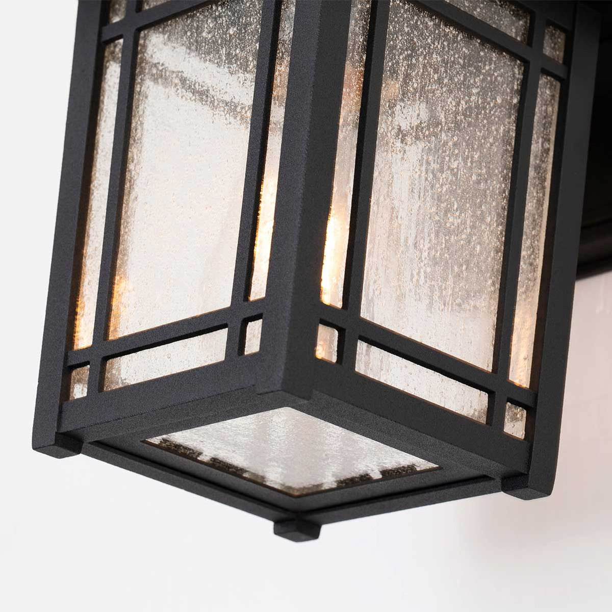 Utendørs vegglanterne Cedar Point 1-lyskilde IP44 svart Ø15cm (4)