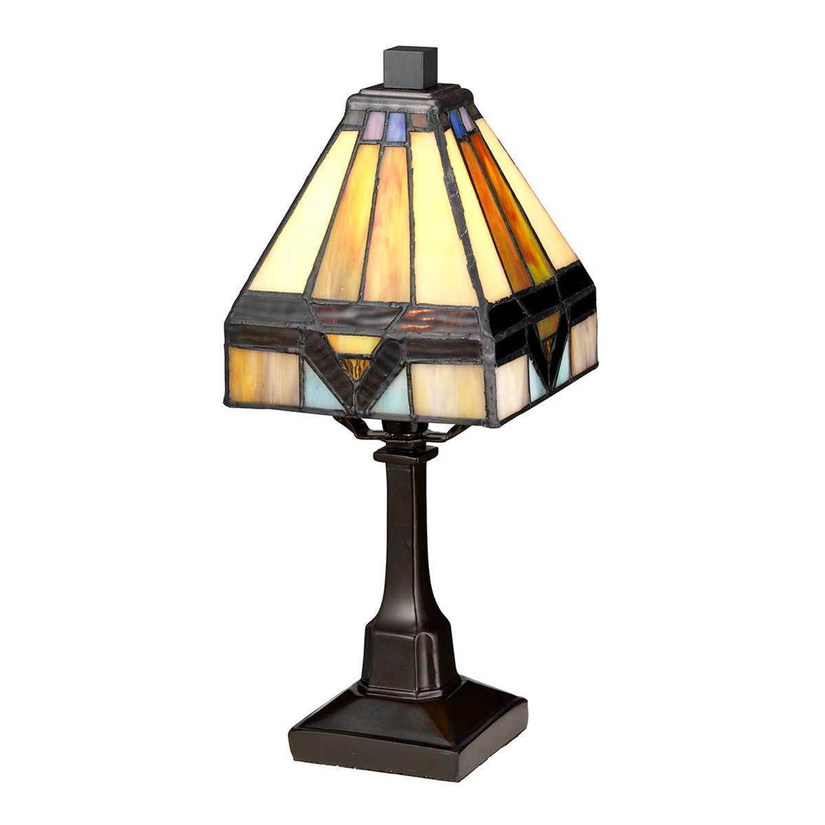 Candeeiro de mesa Holmes 1 luz abajur de vidro Tiffany bronze (1)