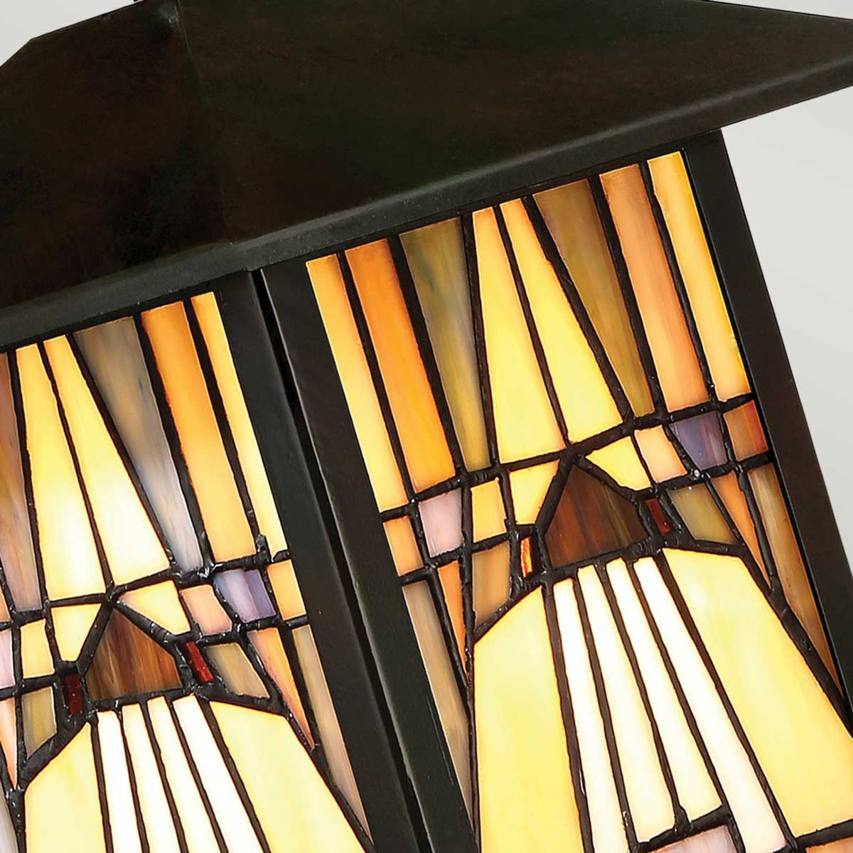 Buitenwandlantaarn Inglenook 1-lamps kunstglas IP44 brons (4)