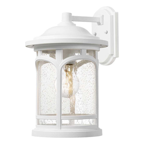 Außenwandleuchte Marblehead 1-flammig Glas IP44 Weiß 22x34cm (1)