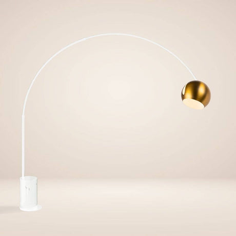 s.luce Ball design arc lamp with modern marble base