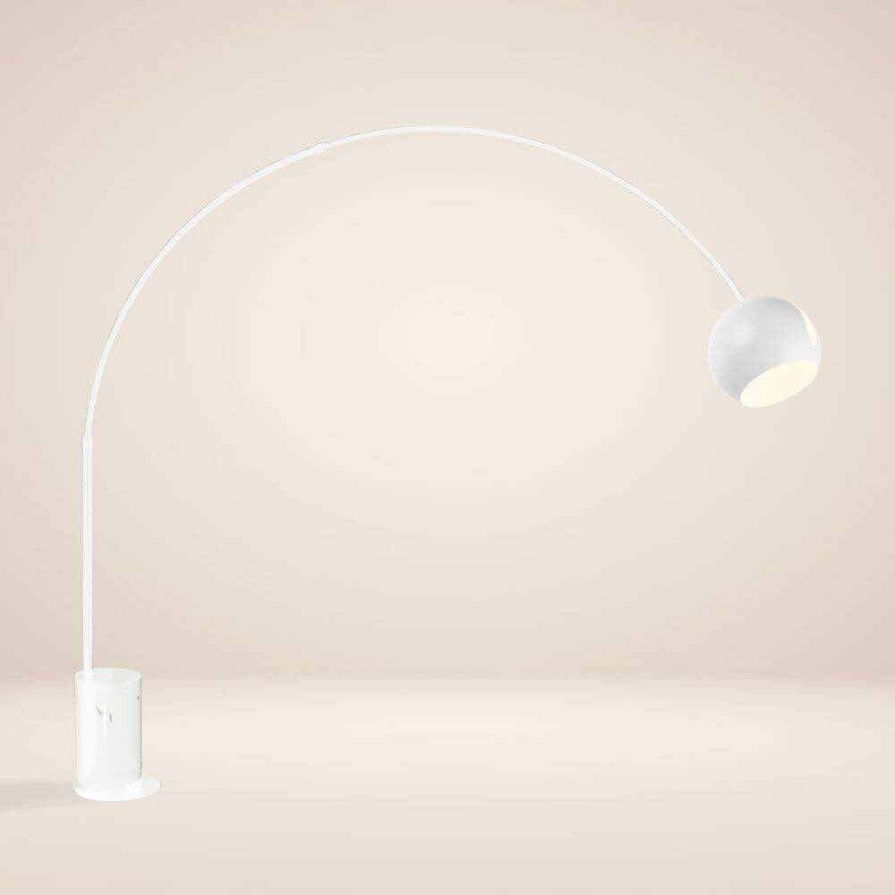 s.luce Lampa łukowa w kształcie kuli z nowoczesną marmurową podstawą